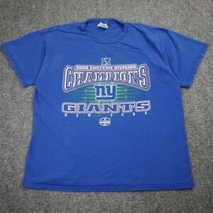 Vintage NY Giants T Shirt Size XL Logo Athletic 2000 Division Champions Graphic